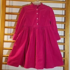 Ralph Lauren Raspberry Dress 6 Corduroy LS Solid